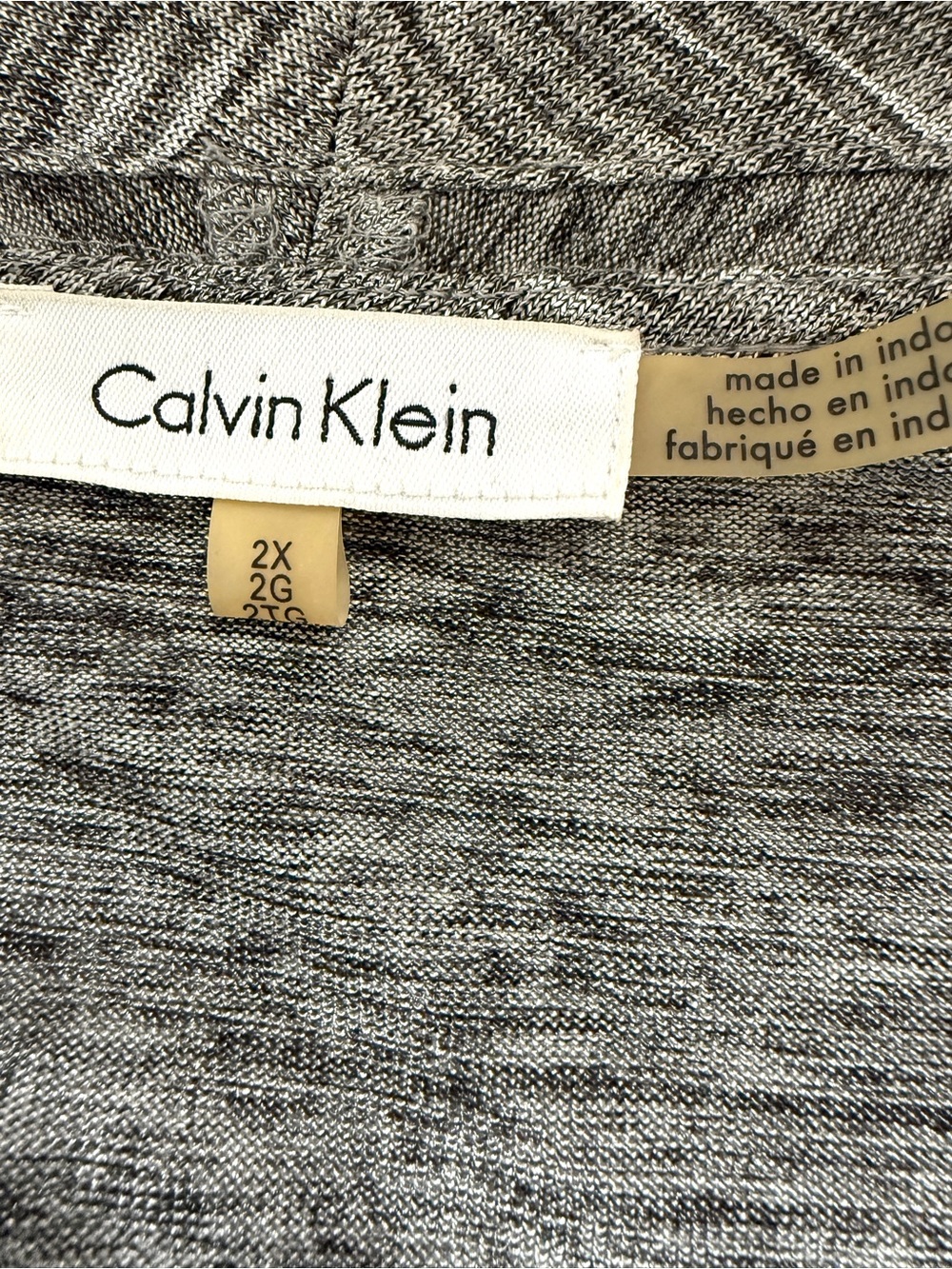 Calvin Klein Heather Gray Draped Open-Front Cardigan - Picture 2 of 6